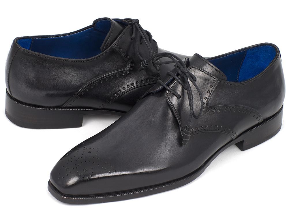 Paul Parkman "6584-BLK" Black Genuine Leather Medallion Toe Shoes.